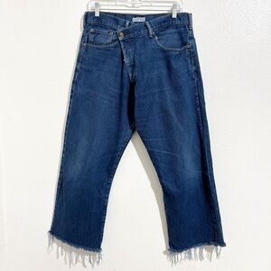 Parke‎ x Levi’s Reworked Vintage Crossover Waist Baggy Jeans in Blue